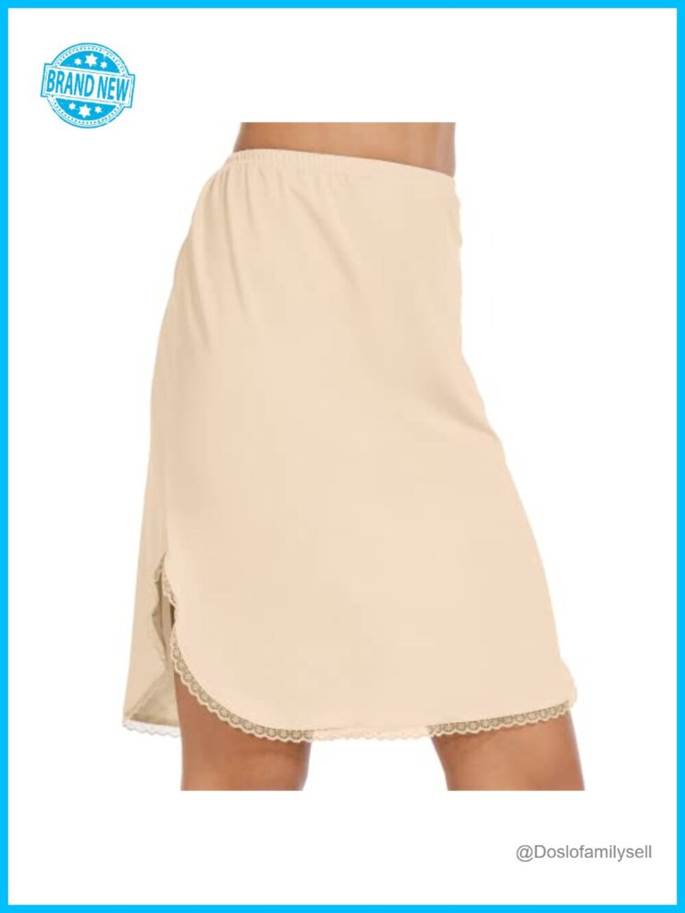 Half Slip Women Under Dress Underskirt Lace Hem Non-Cling Stretchy